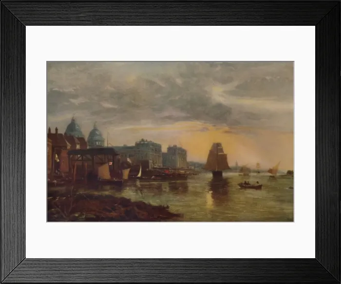 Framed Print : Greenwich Hospital from the River, 1854, (1935). Artist: James Holland Framed Print : Greenwich Hospital from the River, 1854, (1935). Artist: James Holland