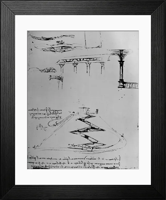 Framed Print : Plan of Canal Ascending Hill By Means of Locks, 1928. Artist: Leonardo da Vinci Framed Print : Plan of Canal Ascending Hill By Means of Locks, 1928. Artist: Leonardo da Vinci