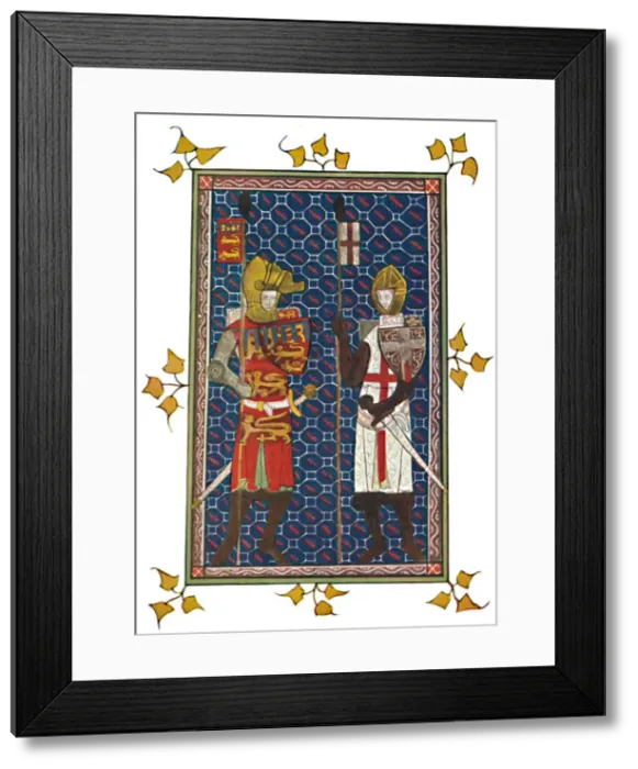 Framed Print : St. George and Plantagenet Earl of Lancaster, c1295, (1903) Framed Print : St. George and Plantagenet Earl of Lancaster, c1295, (1903)