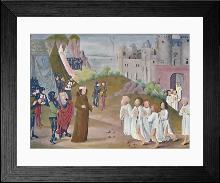 Framed Print : Capture of Calais (Lambeth Palace Library), 14th century, (1903) Framed Print : Capture of Calais (Lambeth Palace Library), 14th century, (1903)
