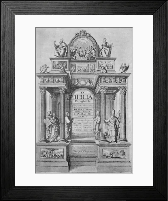Framed Print : Title-Page of Waltons Polyglot Bible, 1657, (1904). Artist: Wenceslaus Hollar Framed Print : Title-Page of Waltons Polyglot Bible, 1657, (1904). Artist: Wenceslaus Hollar