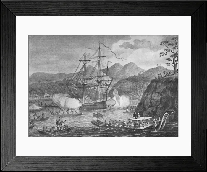 Framed Print : Otaheite Surrendered to Captain Wallis, 1773, (1904) Framed Print : Otaheite Surrendered to Captain Wallis, 1773, (1904)