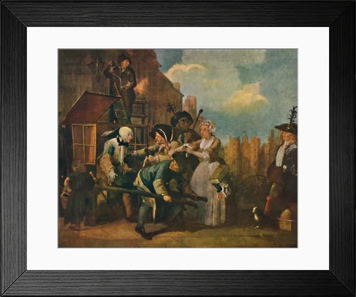 Framed Print : The Rakes Progress - The Arrest, c1735, (1904). Artist: William Hogarth Framed Print : The Rakes Progress - The Arrest, c1735, (1904). Artist: William Hogarth