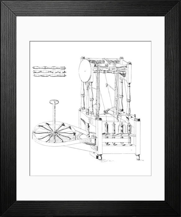 Framed Print : Arkwrights Spinning Jenny, 1769, 1769, (1904) Framed Print : Arkwrights Spinning Jenny, 1769, 1769, (1904)