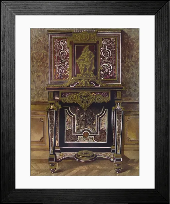 Framed Print : Marquery Cabinet with decoration in gilt bronze, by AndrU Charles Boule, 1903 Framed Print : Marquery Cabinet with decoration in gilt bronze, by AndrU Charles Boule, 1903