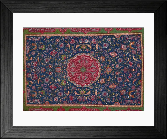 Framed Print : Woollen Carpet, Enriched with Gold and Silver Thread. Persian; Late 16th Century, 1903 Framed Print : Woollen Carpet, Enriched with Gold and Silver Thread. Persian; Late 16th Century, 1903