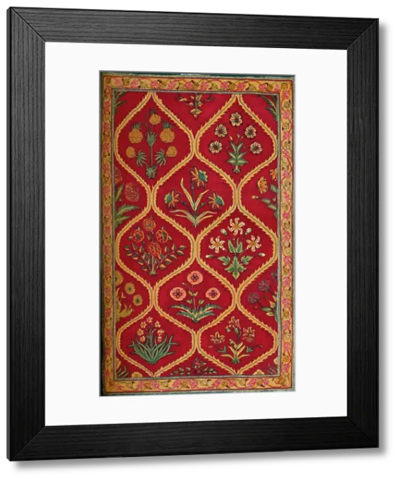 Framed Print : Woollen Carpet. Indian (Royal Factory of Lahore); 17th Century, 1903 Framed Print : Woollen Carpet. Indian (Royal Factory of Lahore); 17th Century, 1903