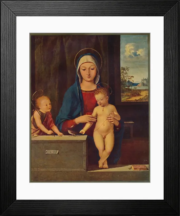 Framed Print : Madonna and Child with St. John the Baptist, 1903. Artist: Antonio Solario Framed Print : Madonna and Child with St. John the Baptist, 1903. Artist: Antonio Solario