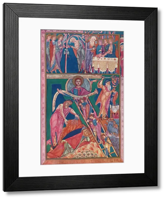 Framed Print : MS. Illumination Showing the Vision of Jacob, 12th century, (1902) Framed Print : MS. Illumination Showing the Vision of Jacob, 12th century, (1902)