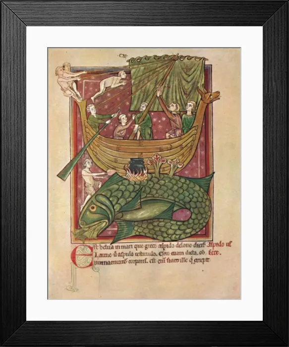Framed Print : The Dangers of the Sea (MS. Harl. 4751), 13th century, (1902) Framed Print : The Dangers of the Sea (MS. Harl. 4751), 13th century, (1902)