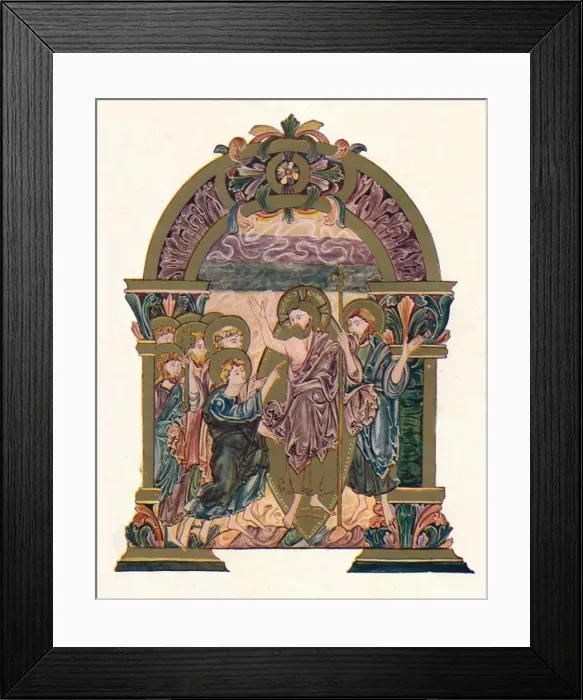Framed Print : Page from the Benedictional of St. Ethelwold, c970, (1902) Framed Print : Page from the Benedictional of St. Ethelwold, c970, (1902)