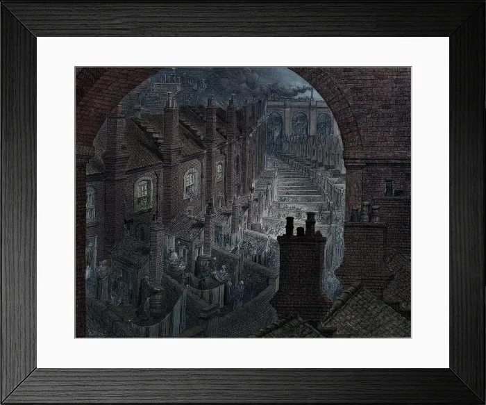 Framed Print : Over London by Rail, 1872. Artist: Adolphe Francois Pannemaker Framed Print : Over London by Rail, 1872. Artist: Adolphe Francois Pannemaker