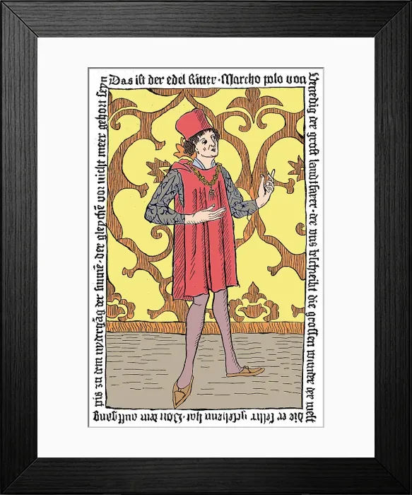 Framed Print : Marco Polo, Medieval Venetian merchant and traveller