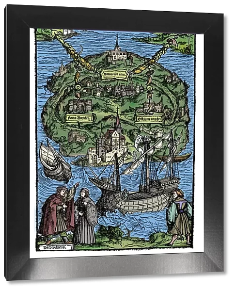 Plan of the island of Utopia, 1518