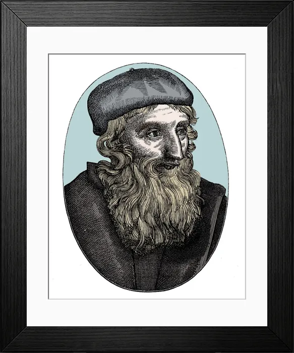 Framed Print : John Wycliffe, 14th century English religious reformer, 16th century Framed Print : John Wycliffe, 14th century English religious reformer, 16th century