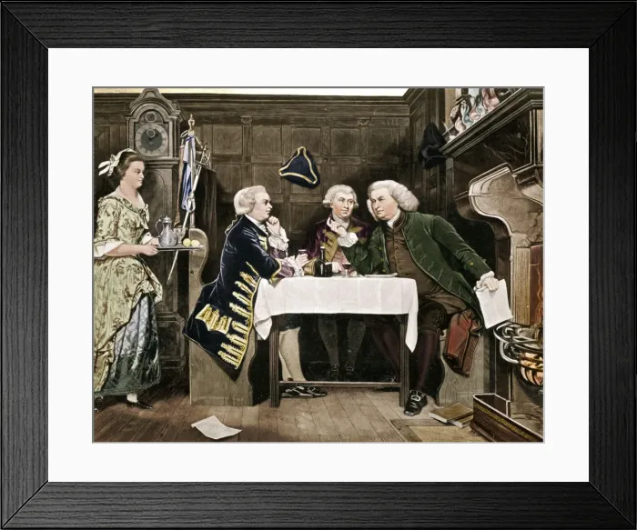 Framed Print : Dr Johnson, Goldsmith and Boswell, (1909). Artist: Eyre Crowe Framed Print : Dr Johnson, Goldsmith and Boswell, (1909). Artist: Eyre Crowe