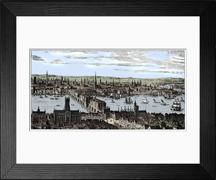 Framed Print : General view of London, 1666, (1909) Framed Print : General view of London, 1666, (1909)