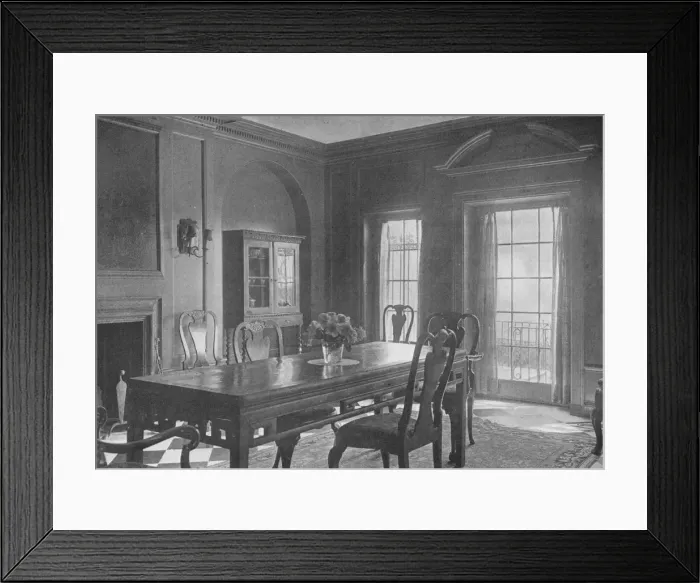 Framed Print : Dining room, looking towards the garden terrace, house of Mrs WK Vanderbilt, New York City, 1924 Framed Print : Dining room, looking towards the garden terrace, house of Mrs WK Vanderbilt, New York City, 1924