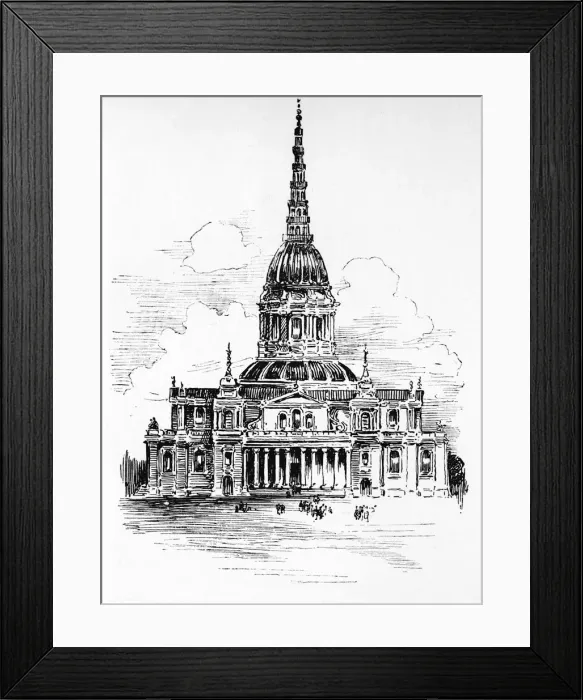 Framed Print : Sir Christopher Wrens Final Design for St Paul s, 17th century. (1910). Artist: Sir Christopher Wren Framed Print : Sir Christopher Wrens Final Design for St Paul s, 17th century. (1910). Artist: Sir Christopher Wren