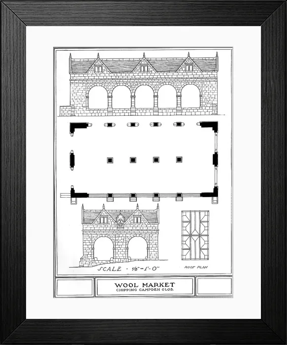 Framed Print : Wool Market, Chipping Campden Gloucestershire, 1924 Framed Print : Wool Market, Chipping Campden Gloucestershire, 1924