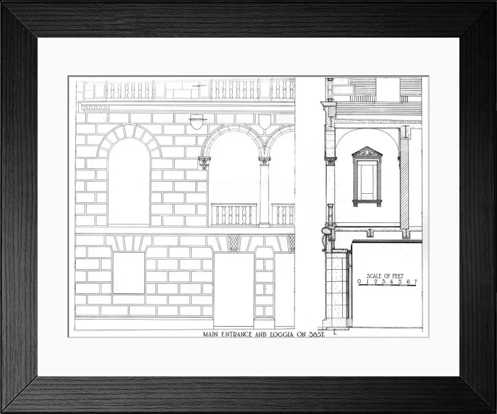 Framed Print : Main entrance and loggia on 38 Street, Fraternity Clubs Building, New York City, 1924 Framed Print : Main entrance and loggia on 38 Street, Fraternity Clubs Building, New York City, 1924