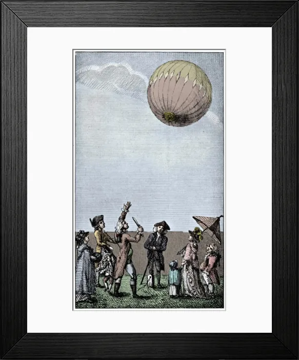 Framed Print : Ascension of a Montgolfier balloon, late 18th century, (1910) Framed Print : Ascension of a Montgolfier balloon, late 18th century, (1910)