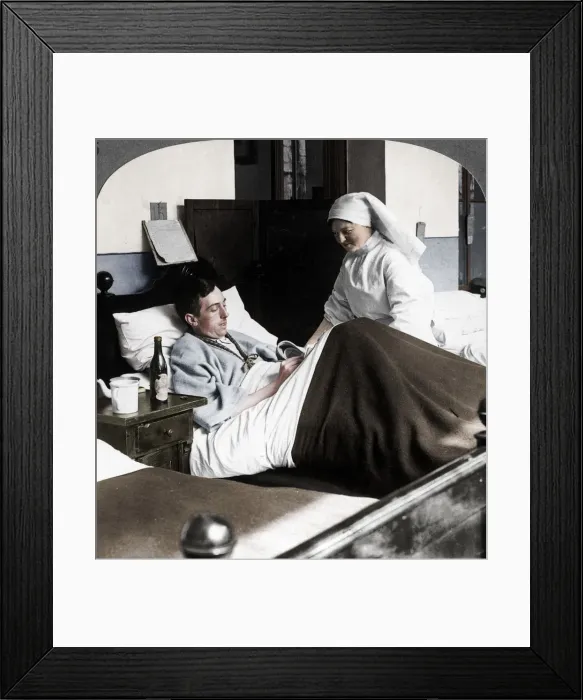 Framed Print : A soldier writing a letter in hospital, World War I, 1914-1918. Artist: Realistic Travels Publishers Framed Print : A soldier writing a letter in hospital, World War I, 1914-1918. Artist: Realistic Travels Publishers