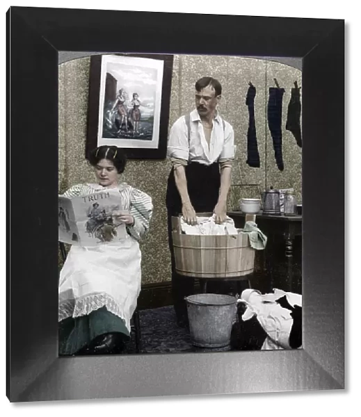 The New Woman, Wash Day. Artist: American Stereoscopic Company
