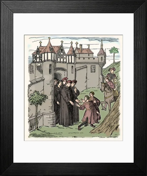 Framed Print : Brothers Polo set out from Constantinople with, Marco for China (c1300), 1912) Framed Print : Brothers Polo set out from Constantinople with, Marco for China (c1300), 1912)