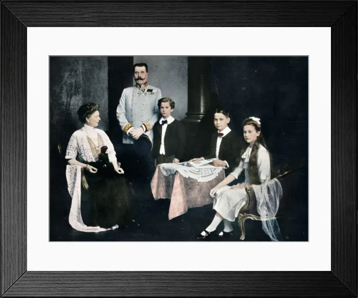 Framed Print : Murdered Archduke Francis Ferdinand with his wife and children, c1910 Framed Print : Murdered Archduke Francis Ferdinand with his wife and children, c1910