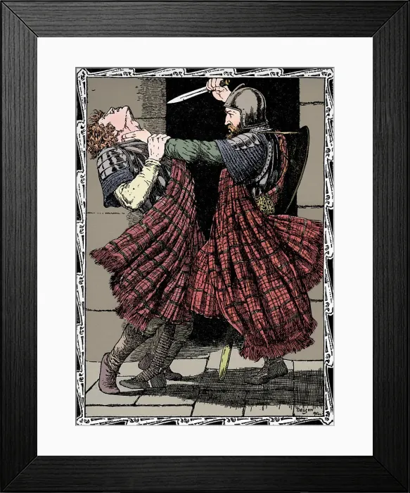 Framed Print : Comyn Stabbed By Bruce, 1902. Artist: Patten Wilson Framed Print : Comyn Stabbed By Bruce, 1902. Artist: Patten Wilson