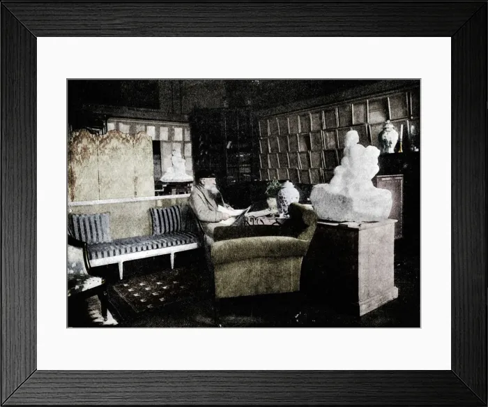 Framed Print : Auguste Rodin Among His Books At 77 Rue De Varenne, c1900 Framed Print : Auguste Rodin Among His Books At 77 Rue De Varenne, c1900