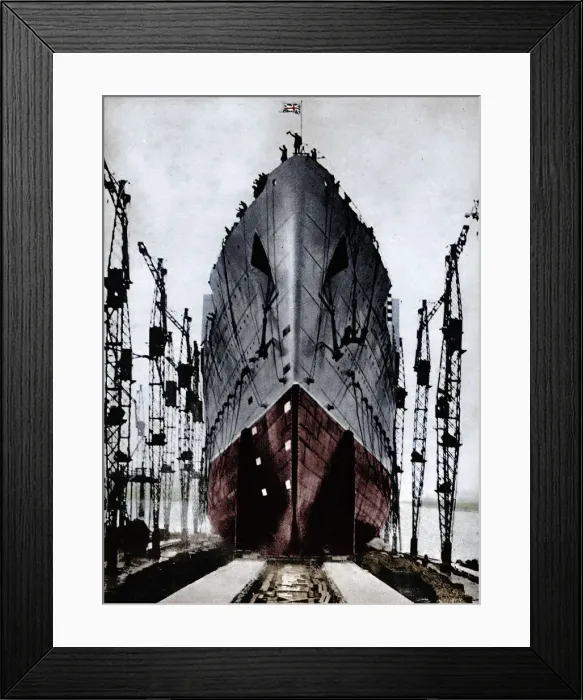 Framed Print : Launch of the Cunard ocean liner `Queen Mary`, 1934 (1935) Framed Print : Launch of the Cunard ocean liner `Queen Mary`, 1934 (1935)