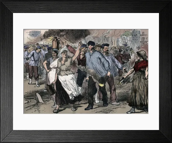Framed Print : Rioters and petroleuses firing public buildings in Paris during the Paris Commune, 1871 (1906) Framed Print : Rioters and petroleuses firing public buildings in Paris during the Paris Commune, 1871 (1906)