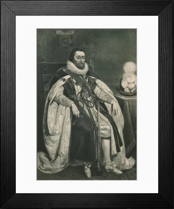 Framed Print : King James I and VI. 1603, (1904). Artist: Paulus van Somer Framed Print : King James I and VI. 1603, (1904). Artist: Paulus van Somer