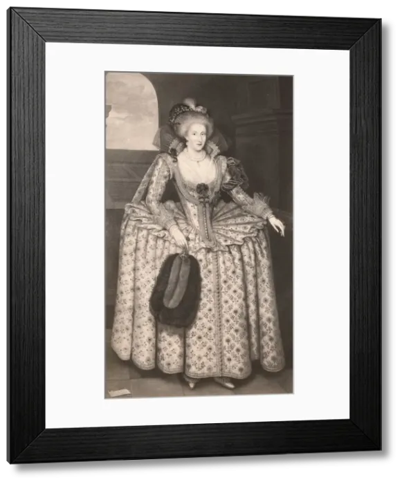 Framed Print : Queen Anne of Denmark, 1611-1614, (1904). Artist: Marcus Gheeraerts, the Younger Framed Print : Queen Anne of Denmark, 1611-1614, (1904). Artist: Marcus Gheeraerts, the Younger