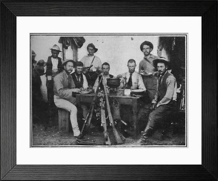 Framed Print : Boer Telegraphists at Tea, 1900 Framed Print : Boer Telegraphists at Tea, 1900