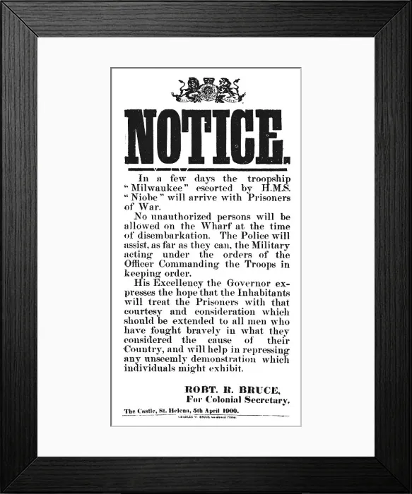 Framed Print : Notice from Robert R. Bruce: For Colonial Secretary, 1900 Framed Print : Notice from Robert R. Bruce: For Colonial Secretary, 1900