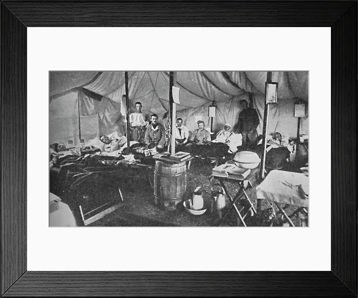 Framed Print : Interior of a Portland field hospital during the Boer War in South Africa, 1900. Artist: Anthony Bowlby Framed Print : Interior of a Portland field hospital during the Boer War in South Africa, 1900. Artist: Anthony Bowlby