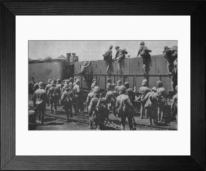 Framed Print : Getting into an Armoured Train, 1902 Framed Print : Getting into an Armoured Train, 1902