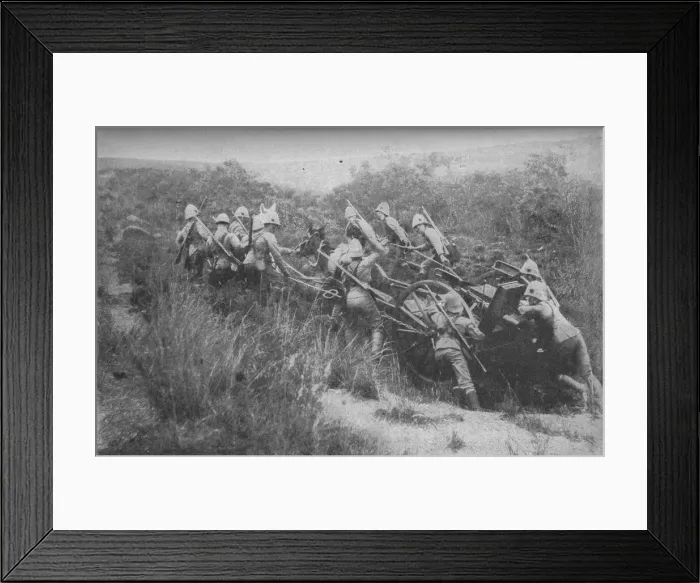 Framed Print : Rifle Brigade Practising Hill Climbing with Maxim, 1902 Framed Print : Rifle Brigade Practising Hill Climbing with Maxim, 1902