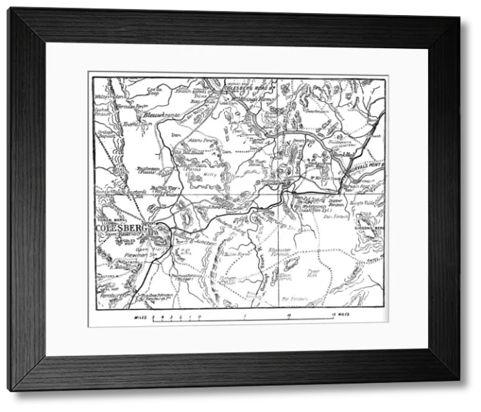 Framed Print : Map to Illustrate the Operations Round Colesberg, 1902 Framed Print : Map to Illustrate the Operations Round Colesberg, 1902