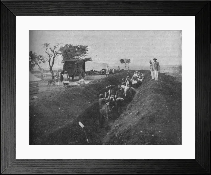 Framed Print : Mafeking: Natives Digging a Trench, 1902. Artist: WH Weekes Framed Print : Mafeking: Natives Digging a Trench, 1902. Artist: WH Weekes