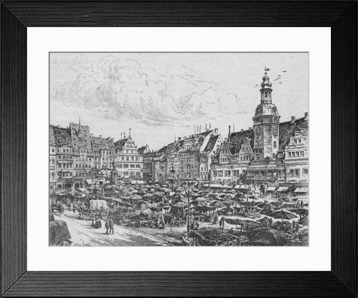 Framed Print : Leipzig: The Market Place, 1902. Artist: Henry Dustin Framed Print : Leipzig: The Market Place, 1902. Artist: Henry Dustin