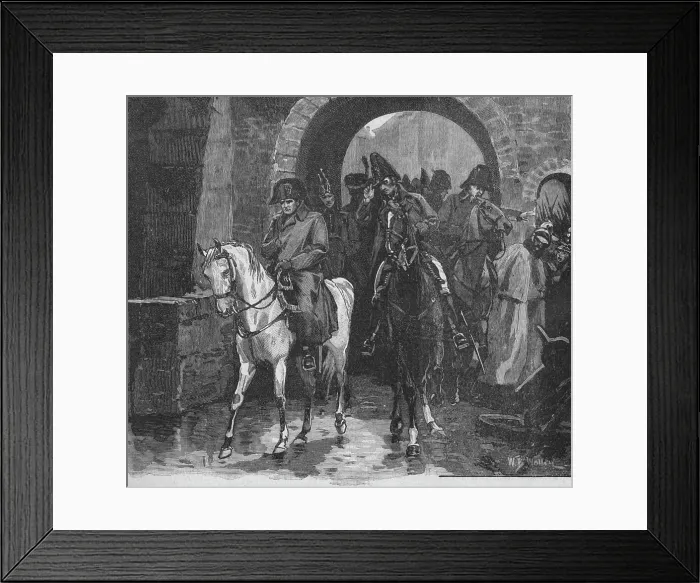 Framed Print : Napoleon Rode Away With A Small Suite Through St. Peters Gate, 1902. Artist: William Barnes Wollen Framed Print : Napoleon Rode Away With A Small Suite Through St. Peters Gate, 1902. Artist: William Barnes Wollen