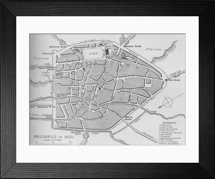 Framed Print : Brussels in 1830 - Plan, 1902 Framed Print : Brussels in 1830 - Plan, 1902