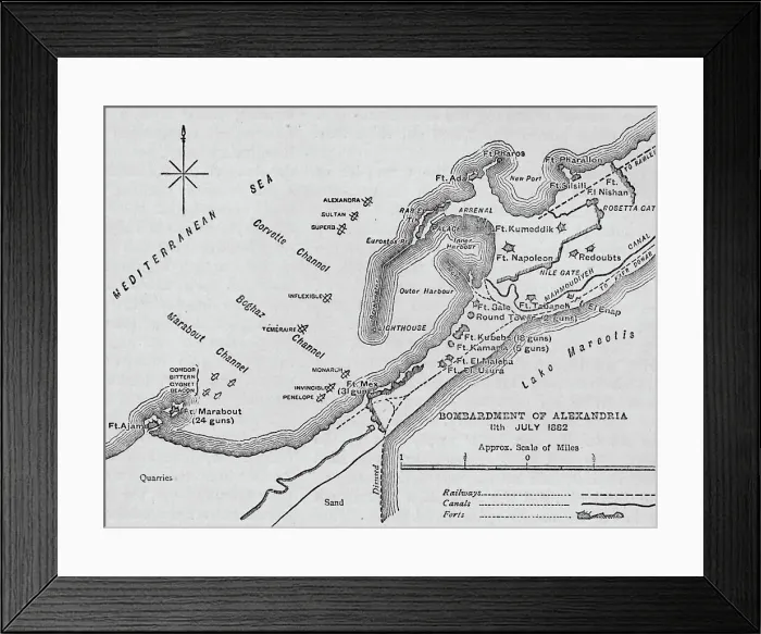 Framed Print : The Bombardment of Alexandria: Sketch Map, 1902 Framed Print : The Bombardment of Alexandria: Sketch Map, 1902
