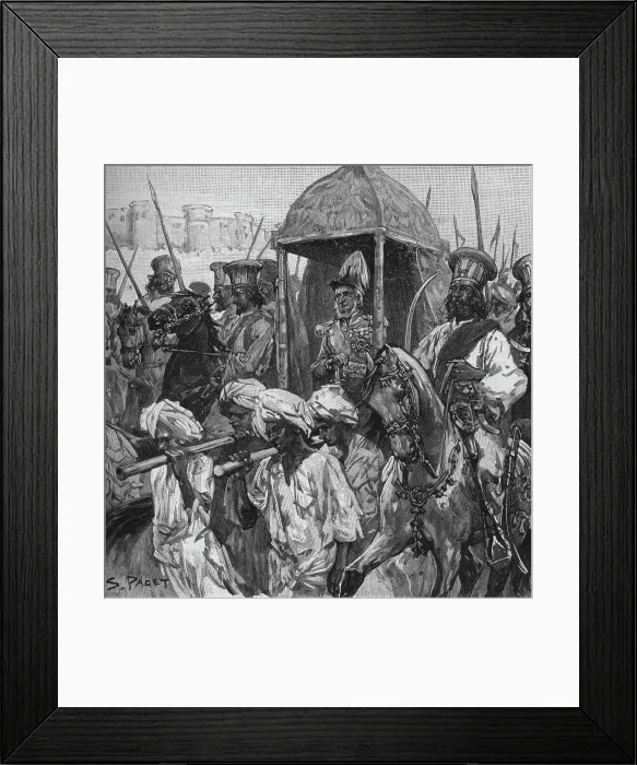 Framed Print : Napier, In Full Uniform, Was Borne Into Hyderabad in a Magnificent Palanquin, 1902. Artist: Sidney E Paget Framed Print : Napier, In Full Uniform, Was Borne Into Hyderabad in a Magnificent Palanquin, 1902. Artist: Sidney E Paget