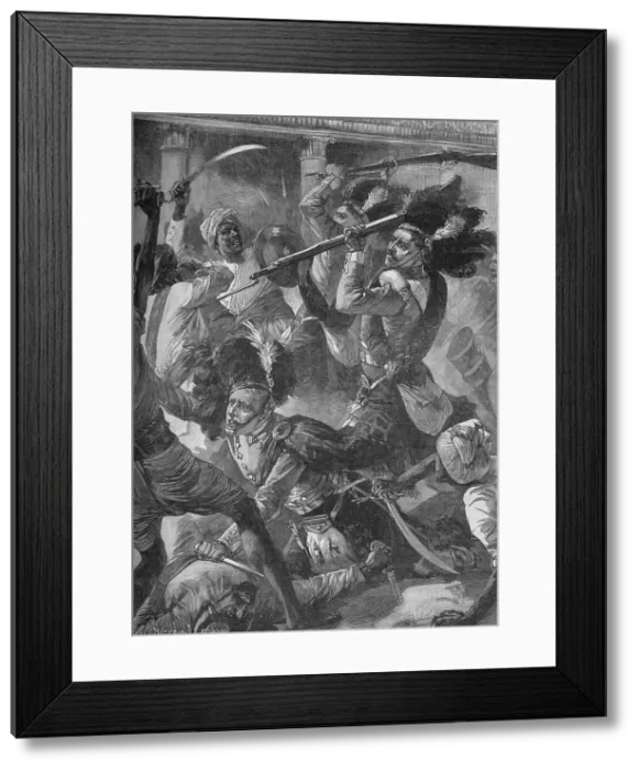 Framed Print : Gradually They Drove The Sepoys Back, 1902. Artist: William Heysham Overend Framed Print : Gradually They Drove The Sepoys Back, 1902. Artist: William Heysham Overend