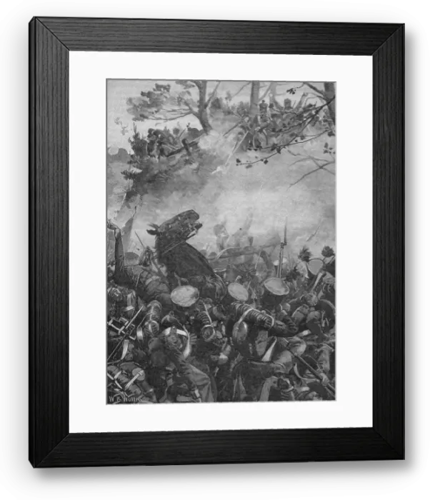 Framed Print : The French Rushed Forward With Triumphant Yells and Firing Down Into The Hollow Road, 1902. Artist: William Barnes Wollen Framed Print : The French Rushed Forward With Triumphant Yells and Firing Down Into The Hollow Road, 1902. Artist: William Barnes Wollen